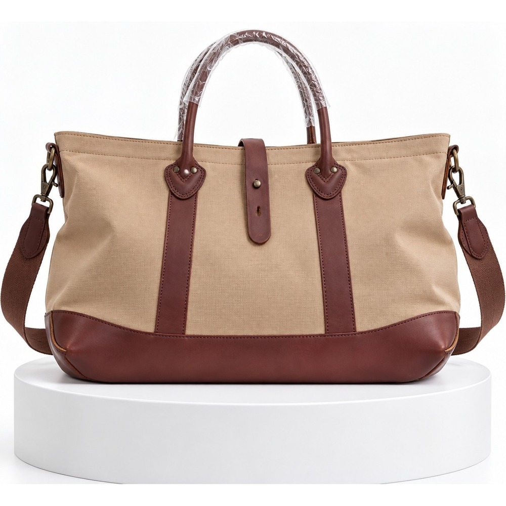 LL Bean Signature West Branch Tote Canvas and Leather